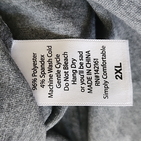 LuLaRoe Randy Gray Raglan Tee with Multicolored 3/4 Sleeves - Picture 12 of 12